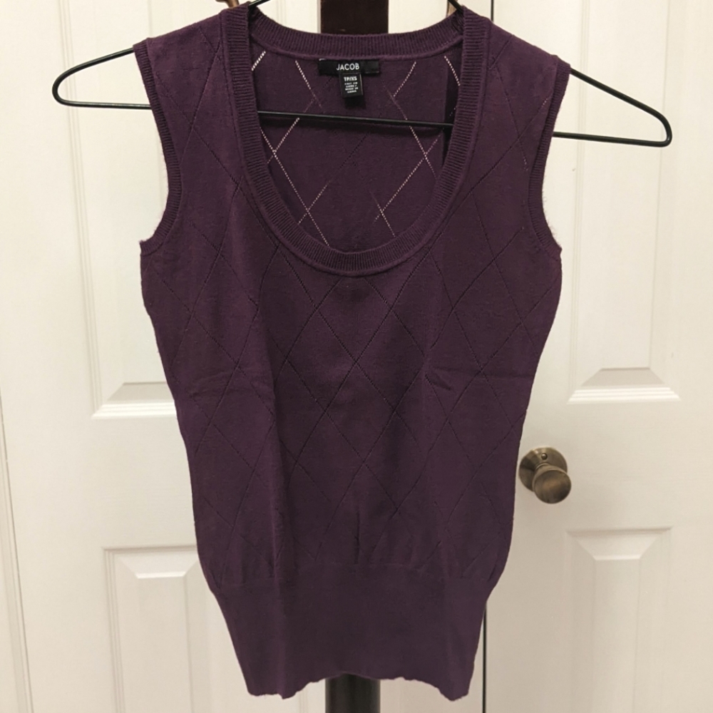 Knitted Sweater Vest, Purple (size xs, women)